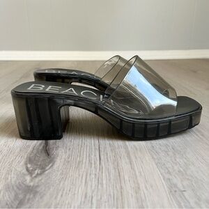 Beach by Matisse Wade Clear Chunky Heeled Sandals Womens 6M Goth Grunge Minimal